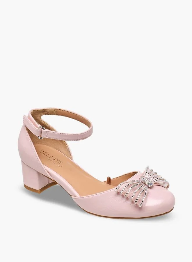 سيليست Girls Bow Embellished Block Heel Sandals