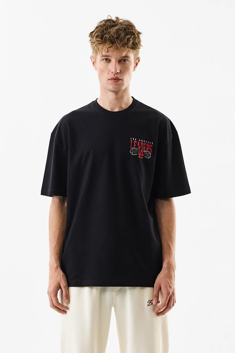 Snitch Black Black Graphic Half Sleeve Oversized Streetwear T-Shirt for Men | Best Price UAE