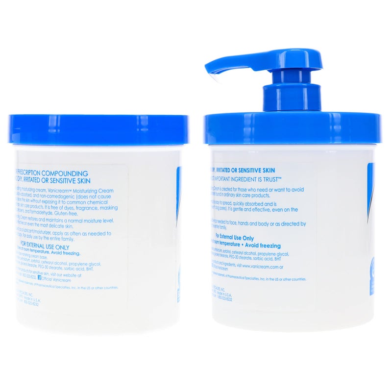 Vanicream Moisturizing Skin Cream with Pump Dispenser Plus Bonus Jar Combo Pack, 1 Pound Each - Image 5
