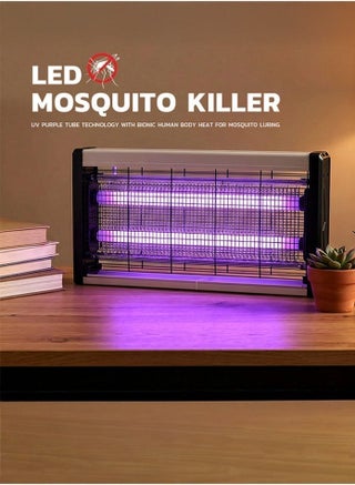 Electric Flying Insect Killer Mosquito Killer Lamp Bug Zapper Hangable Indoor Outdoor Fly Trap High Voltage UV Light Insect Eliminator for Home Office Kitchen - 30W - view 3