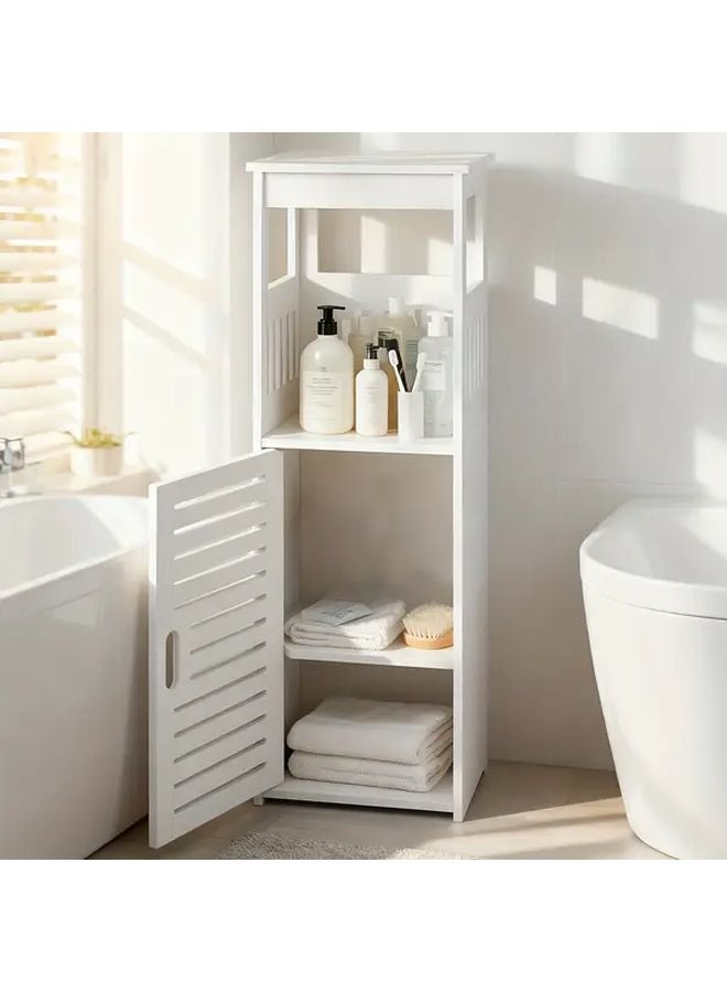 PVC Foam Board Bathroom Storage Cabinet Floor To Ceiling Waterproof Shelf Organizer - Image 5