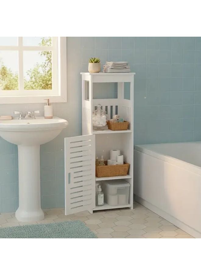 PVC Foam Board Bathroom Storage Cabinet Floor To Ceiling Waterproof Shelf Organizer - Image 2