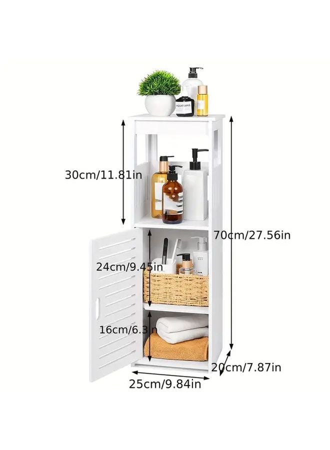 PVC Foam Board Bathroom Storage Cabinet Floor To Ceiling Waterproof Shelf Organizer - Image 4