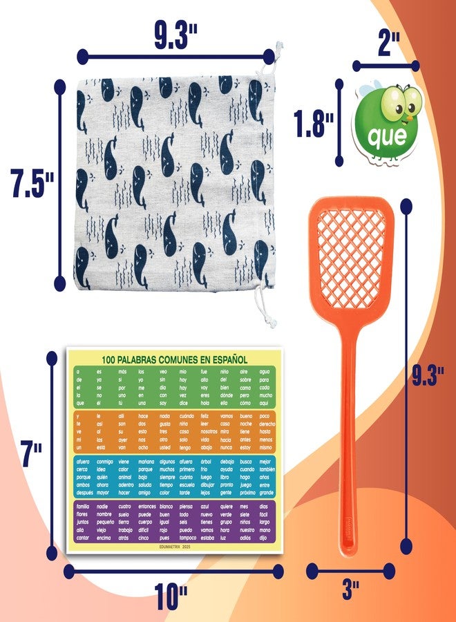EDUMAETRIX 200 Spanish Sight Words Card with Swatter Game, Words Chart, Educational Reading Games for Teens 12+ - Image 2
