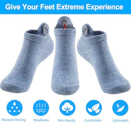 IBEILLI Women Cute Socks 10 Pairs Cotton Kawaii Embroidered Funny Low Cut Ankle Socks for Women Girls (Sesame 10 Pack Street with Gift Box) - Image 4