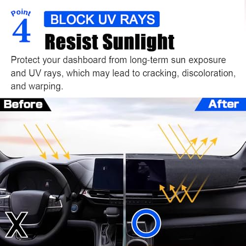 XITER Polyester Dashboard Cover Mat Carpet Dash Nonslip Sun Shade Mat Compatible For Ford 2005-2009 Mustang. - Image 5