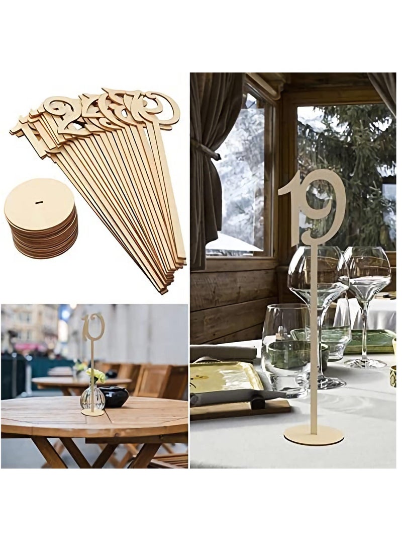 Wooden Table Number for, Weddings Receptions Escort Card Holder Rustic Party Wedding Decoration Number Block with Holder Base for Rustic Receptions Banquets Event Catering Decoration - Image 4