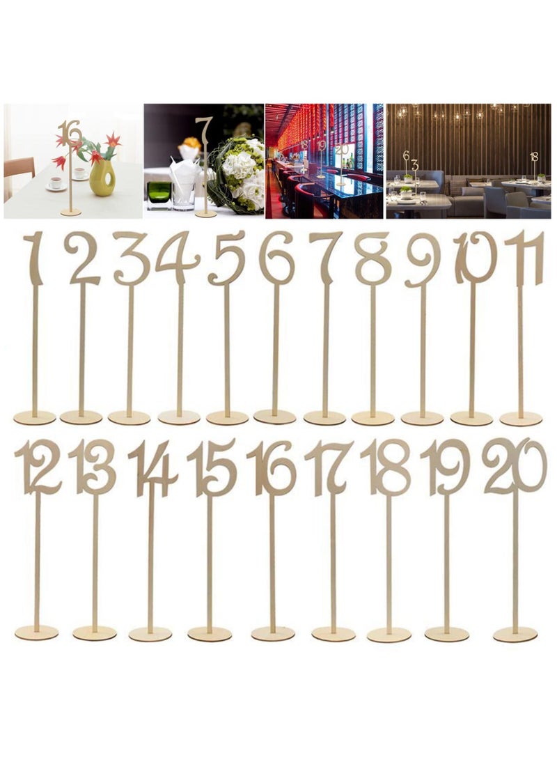 Wooden Table Number for, Weddings Receptions Escort Card Holder Rustic Party Wedding Decoration Number Block with Holder Base for Rustic Receptions Banquets Event Catering Decoration - Image 1