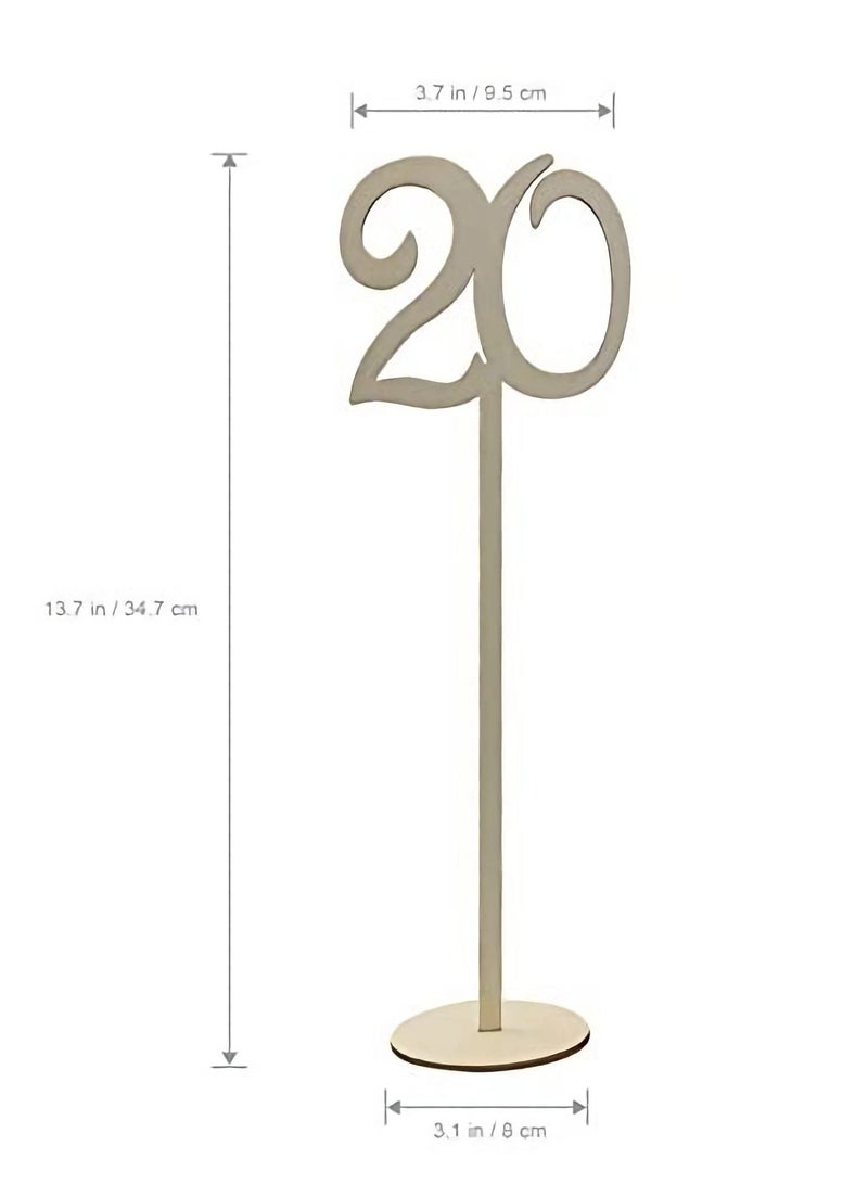 Wooden Table Number for, Weddings Receptions Escort Card Holder Rustic Party Wedding Decoration Number Block with Holder Base for Rustic Receptions Banquets Event Catering Decoration - Image 5