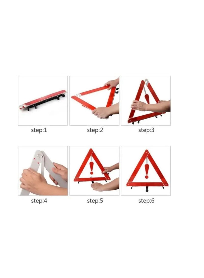 مثلث الامان   مجموعة الطوارئ على جانب الطريق للسيارة والشاحنات والمركبات  مجموعة طوارئ على جانب الطريق مع شنطة حمل   علامة استفهام قاعدة اسود-قطعة واحدة ، من رنا ستور