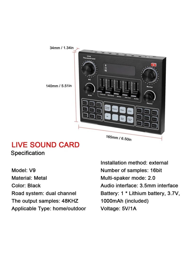 Gravity MIRHA Elite V9 Sound Card & BM800 Pro Microphone Bundle for Advanced Broadcasting - Image 5
