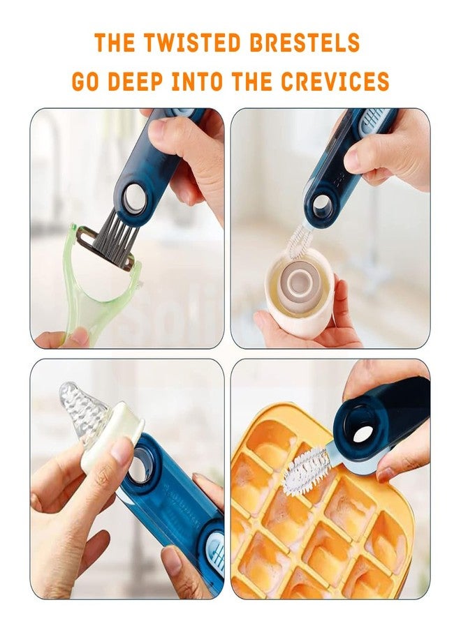 Solitude (2 Pcs) 3-in-1 Multifunctional Cleaning Brush, Tiny Bottle Cup Lid Detail Brush Straw Cleaner Tools Multi-Functional for Keyboard, Crevice, Windows, Groove, Lid, Straw, Gap Cleaning Brush - Image 3