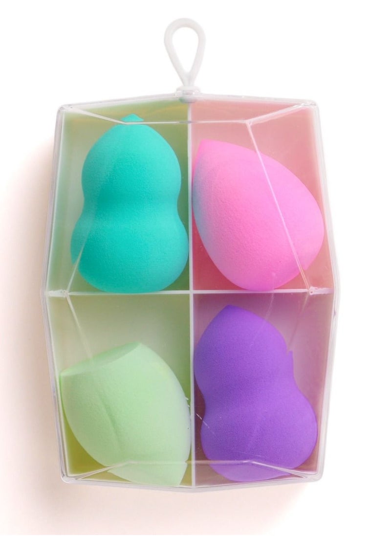 Salon System - 4 Piece Different Shape Foundation Sponge Multicolour - Image 1