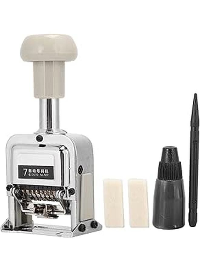 آلة ترقيم تلقائية 7 أرقام معدات مكتبية مع ختم لمستلزمات المدارس - Image 1