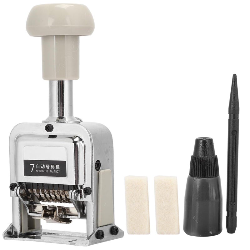 آلة ترقيم تلقائية 7 أرقام معدات مكتبية مع ختم لمستلزمات المدارس - Image 2