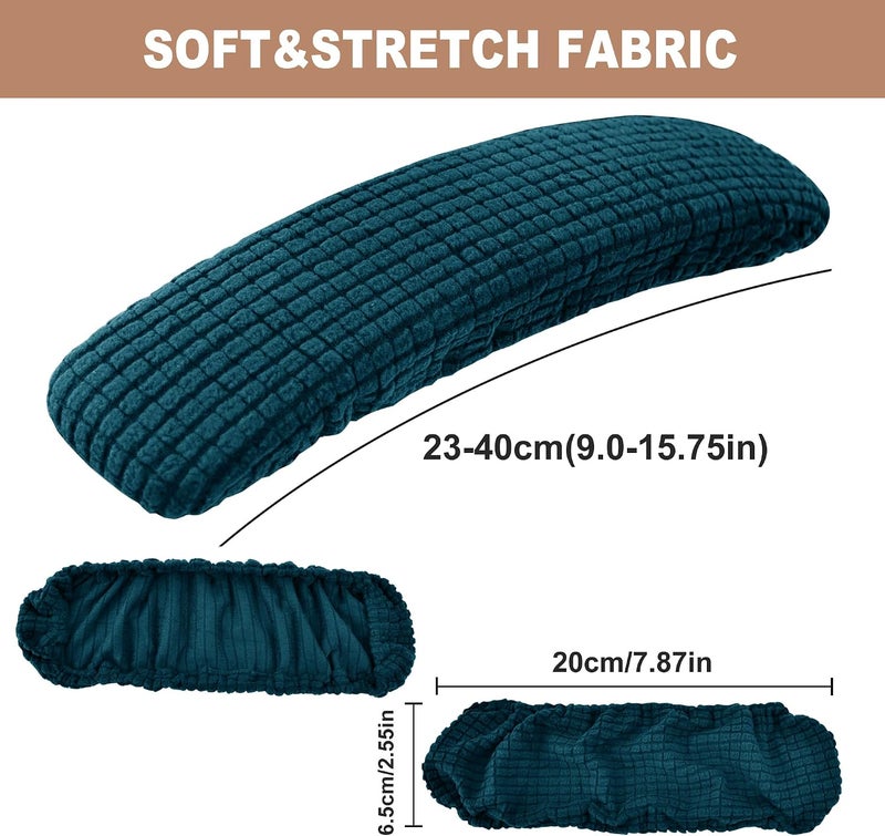 SARAFLORA Office Chair Armrest Cover Stretchable Water Resistant Spandex Stretch Computer Office Chair Arm Pad Covers Chair Slipcover for Desk Chairs Arm Sapphire 2 Pcs - Image 3