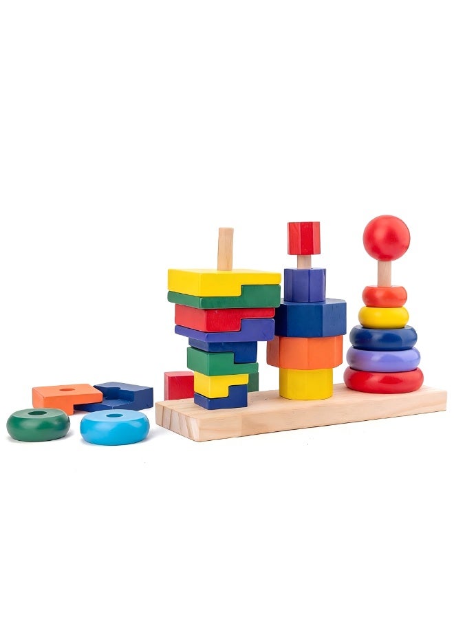 HALAMODO 25-Piece Geometric Stacking Blocks - Image 5