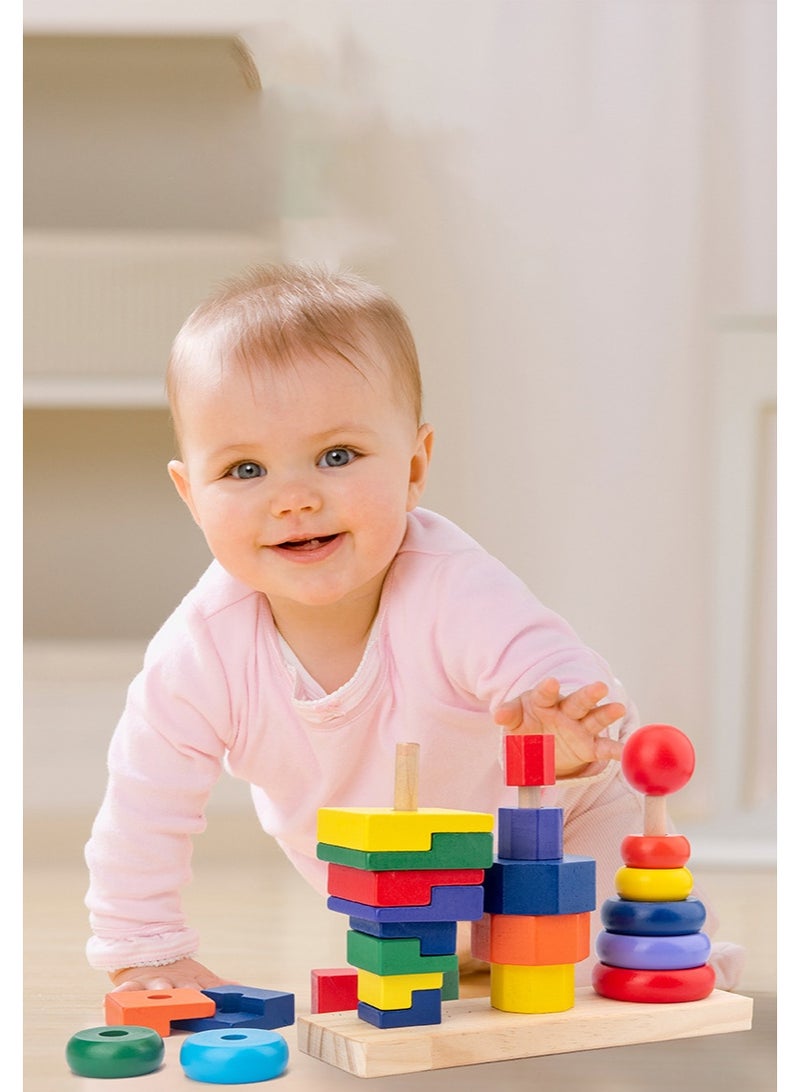 HALAMODO 25-Piece Geometric Stacking Blocks - Image 3