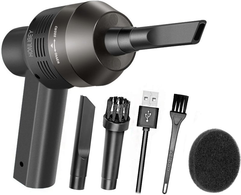 Honlibey New Cordless Mini Computer Vacuum, Portable Vacuum Cleaner Keyboard Cleaner Kit - Cleaning Dust, Hairs, Crumbs, Scraps, Ash for Laptop, Keyboard, Computer,Car, Pet House, Sewing Machine - Image 1