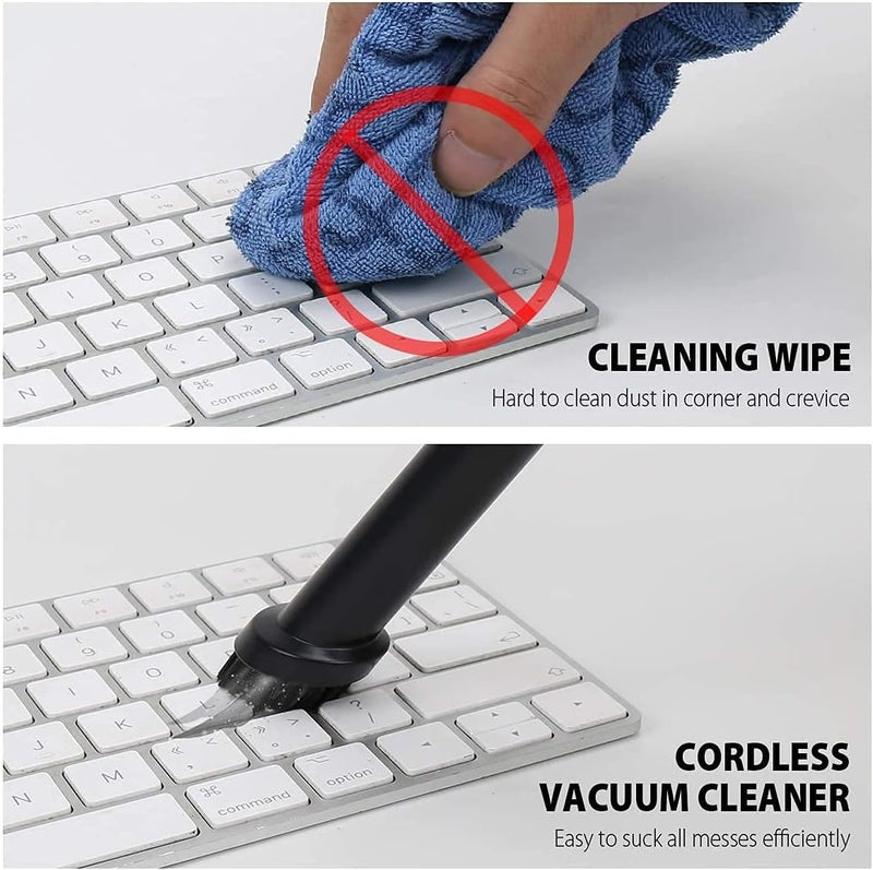 Honlibey New Cordless Mini Computer Vacuum, Portable Vacuum Cleaner Keyboard Cleaner Kit - Cleaning Dust, Hairs, Crumbs, Scraps, Ash for Laptop, Keyboard, Computer,Car, Pet House, Sewing Machine - Image 4