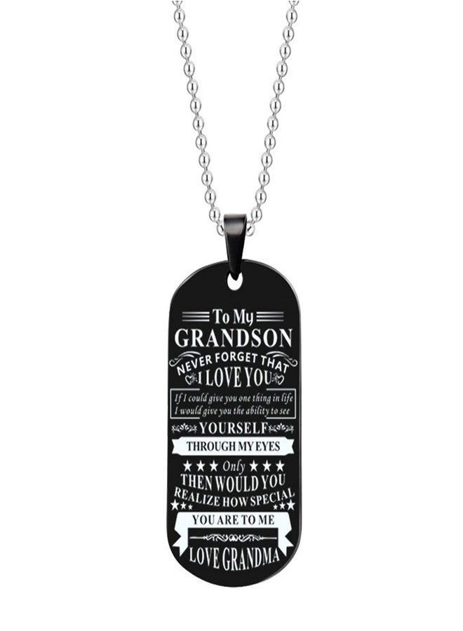 Sisadodo Gifts for Grandson Grandma Never Forget That I Love You to Grandma Military Dog Tags Inspirationa Necklace Birthday Christmas Gifts for Grandson from Grandma Grandmother - Image 2
