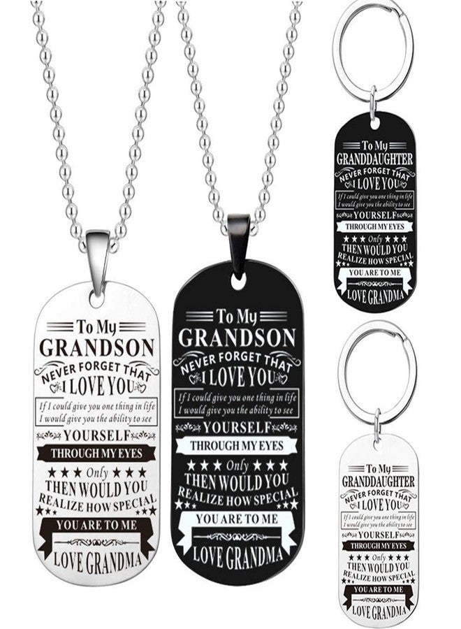 Sisadodo Gifts for Grandson Grandma Never Forget That I Love You to Grandma Military Dog Tags Inspirationa Necklace Birthday Christmas Gifts for Grandson from Grandma Grandmother - Image 3