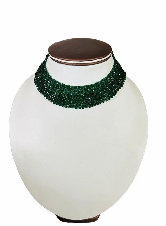 ASIDEA Green Beaded Choker Necklace for Women, Traditional Indian Style Jewelry - Image 5