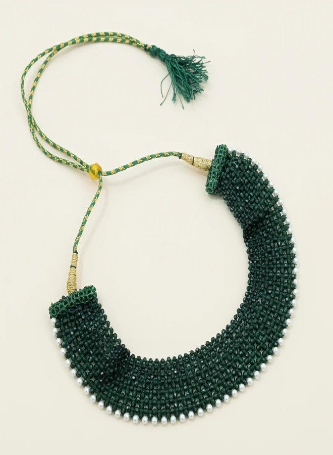 ASIDEA Green Beaded Choker Necklace for Women, Traditional Indian Style Jewelry - Image 1