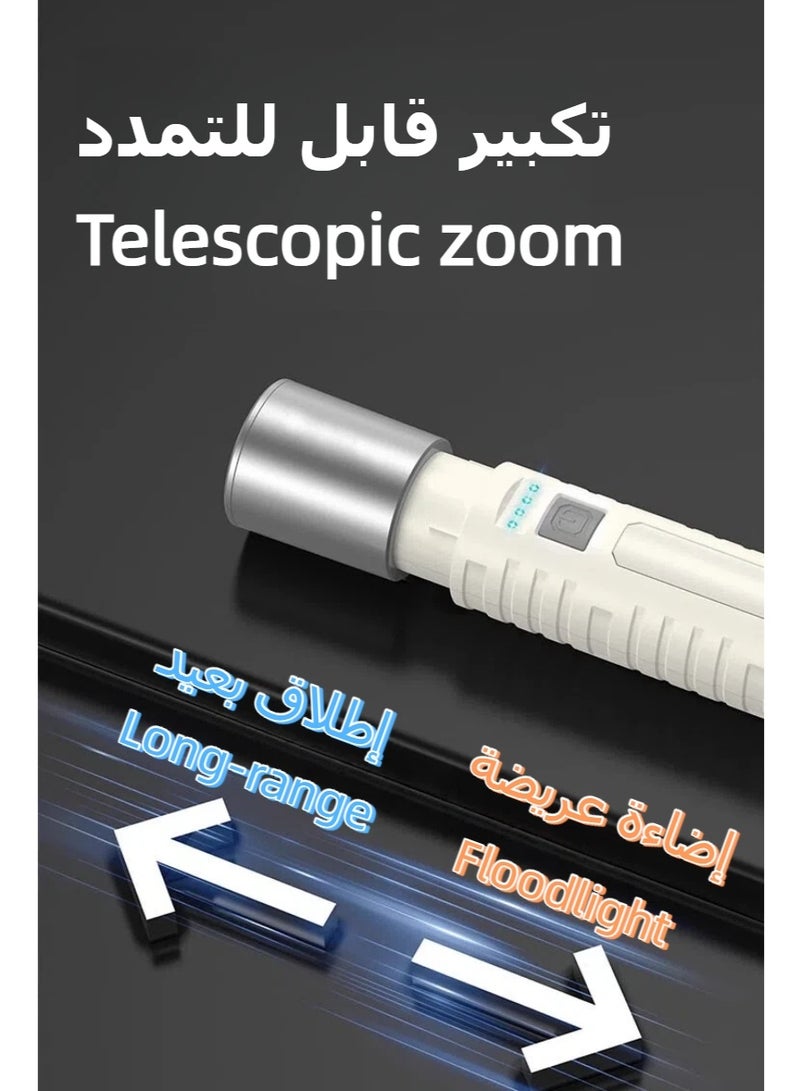 كشافات LED قابلة لإعادة الشحن، عالية اللومن، كشاف LED للرحلات البرية والرحلات، كشاف مقاوم للماء فائق السطوع مزود ببطارية 18650، قابل للتكبير والتصغير، لحالات الطوارئ - Image 4