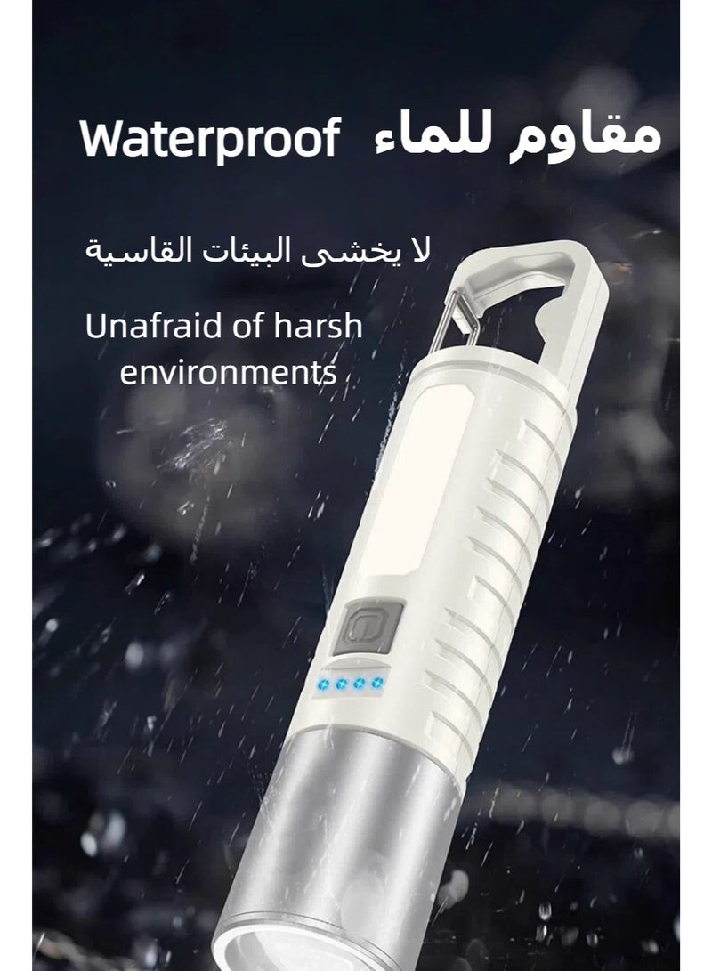 كشافات LED قابلة لإعادة الشحن، عالية اللومن، كشاف LED للرحلات البرية والرحلات، كشاف مقاوم للماء فائق السطوع مزود ببطارية 18650، قابل للتكبير والتصغير، لحالات الطوارئ - Image 5