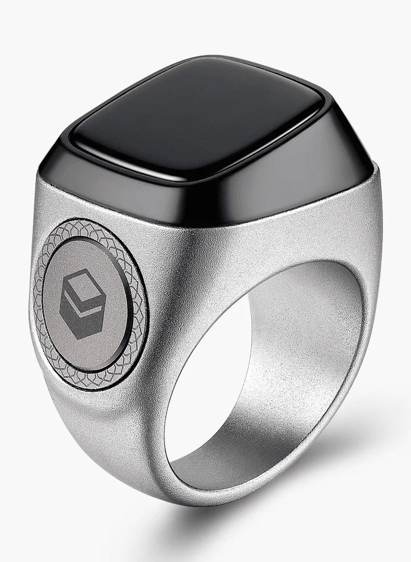iQIBLA Digital Counter Tasbeeh, IQIBLA SMART Zikr Ring Metal 18mm Silver, - Image 1