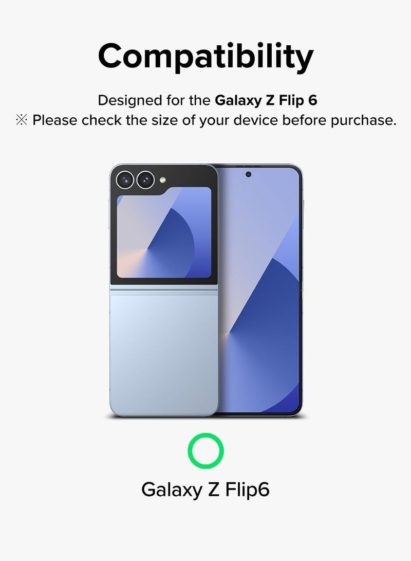 QIRG For Samsung Galaxy Z Flip 6 Camera Lens Protector, Individual Tempered Glass Camera Screen Protector Metal Ring Lens Cover for Samsung Galaxy Z Flip 6 , 1 Set (Black) - Image 2