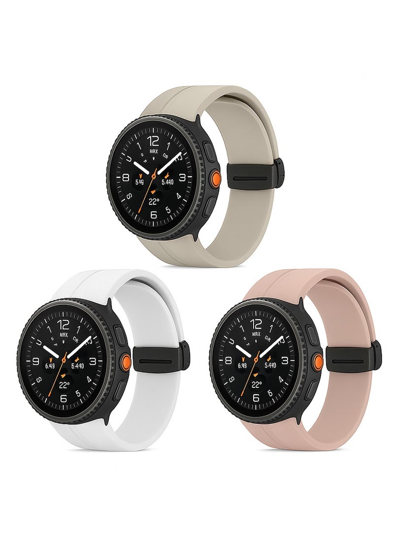 O Ozone (Pack of 3) Sport Band Compatible with Samsung Galaxy Watch 8 40mm/44mm/Classic 46mm , Soft Silicone Strap with Magnetic Buckle for Men Women- Multi2 - Image 1