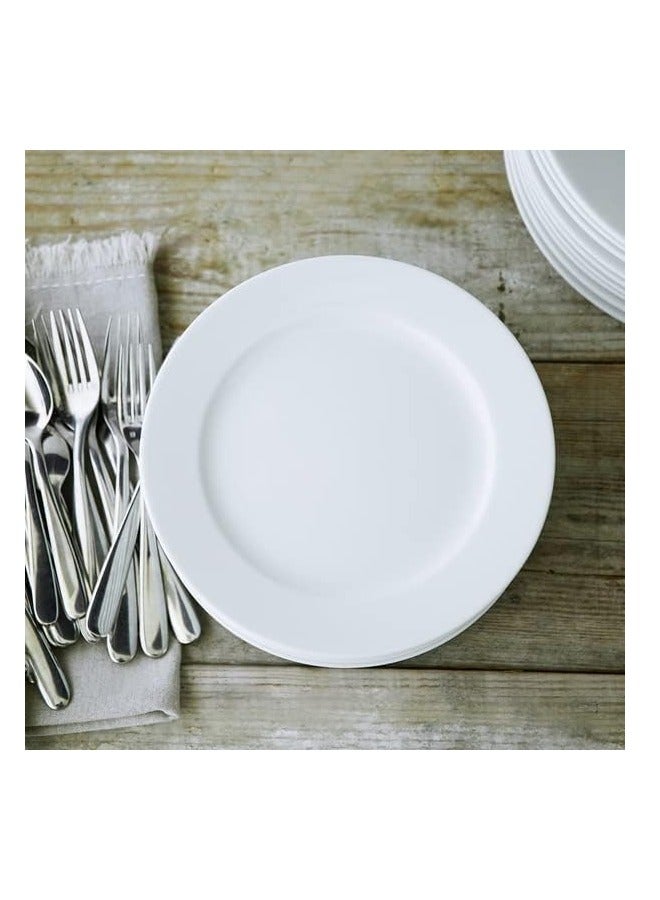 ماستر جولد Porcelain dinner plates set 6 pieces white scratch resistant dishwasher safe flat and deep plates for meat dessert salad soup everyday use home kitchen - Image 3