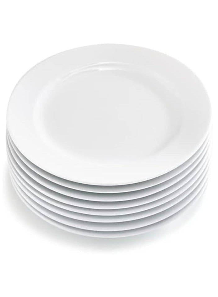 ماستر جولد Porcelain dinner plates set 6 pieces white scratch resistant dishwasher safe flat and deep plates for meat dessert salad soup everyday use home kitchen - Image 1