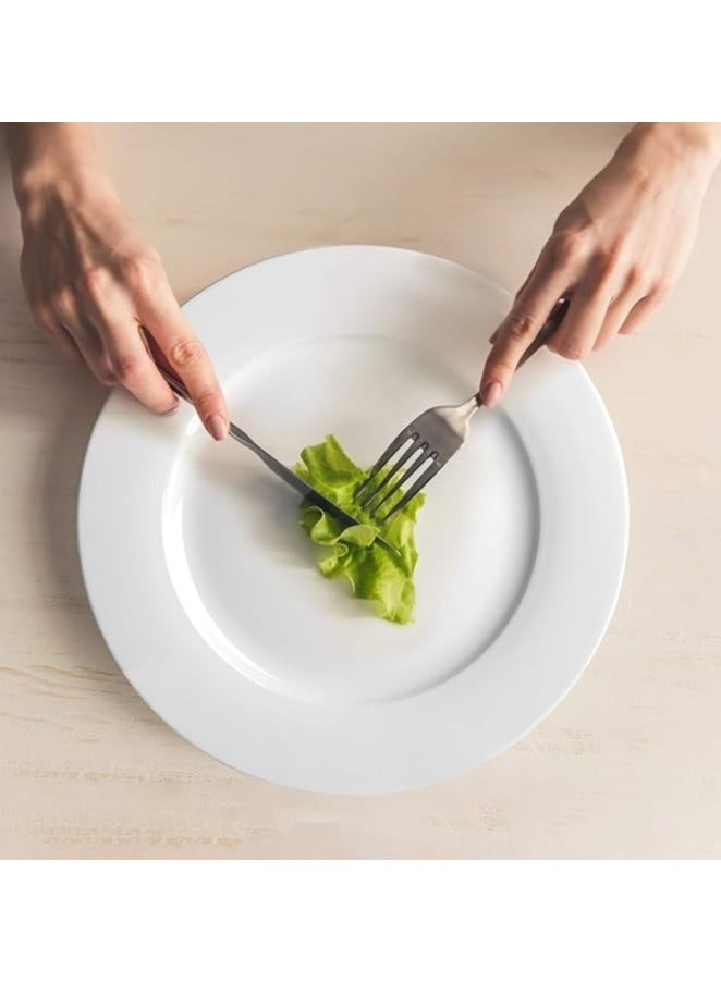 ماستر جولد Porcelain dinner plates set 6 pieces white scratch resistant dishwasher safe flat and deep plates for meat dessert salad soup everyday use home kitchen - Image 5