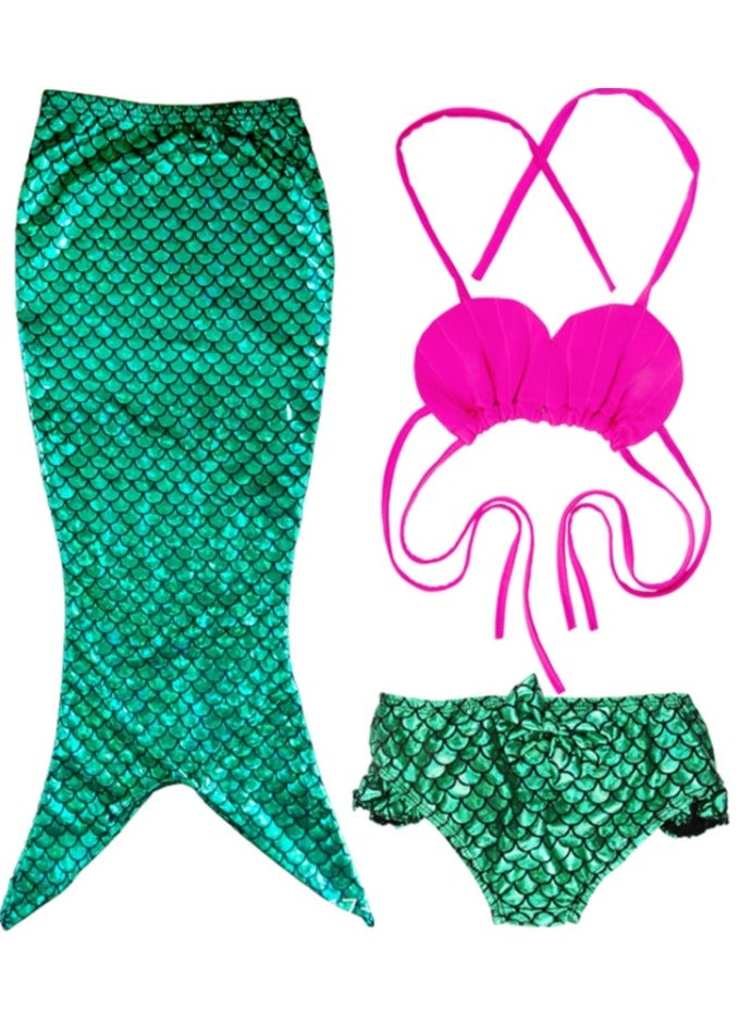 LOULUEN 3-Piece Mermaid Swimming Costume Set