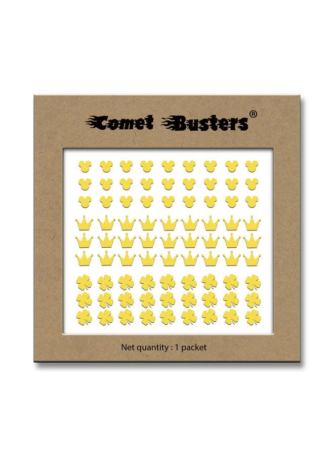 Comet Busters Self Adhesive Cute Nail Decoration Decals, Nail Art Stickers (Light Yellow) (NAO029) - Image 3