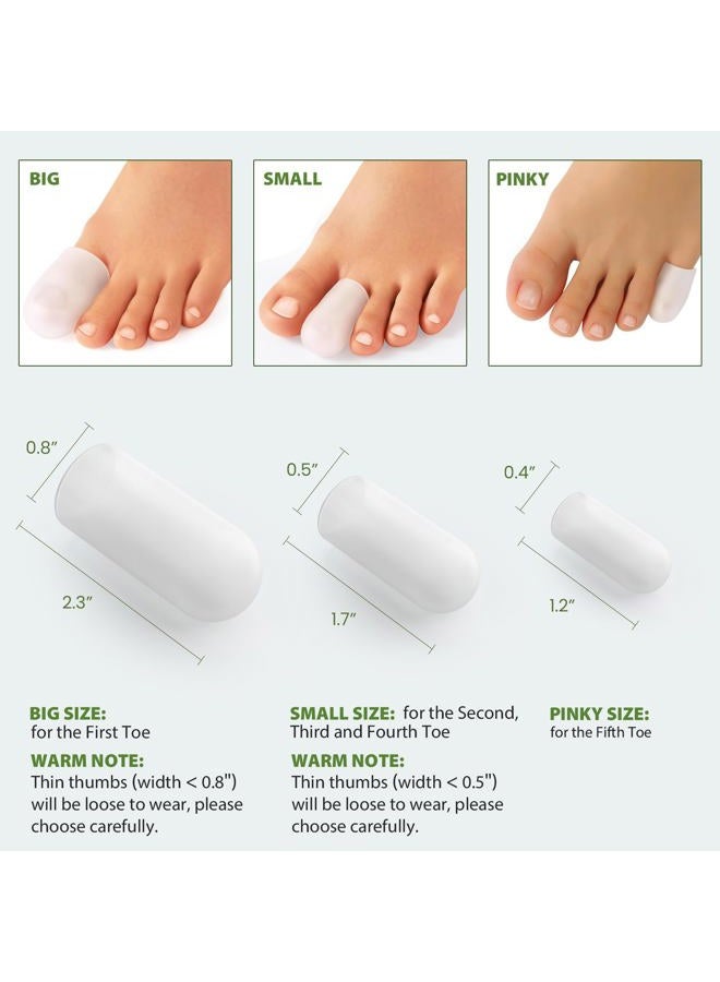 Bukihome Gel Pinky Toe Sleeves Toe Protectors - 8 Pack Silicone Toe Caps with Aloe Vera Extract - Toe Protections Cushions for Women & Men - Protect Corns, Blister - Small - Image 2