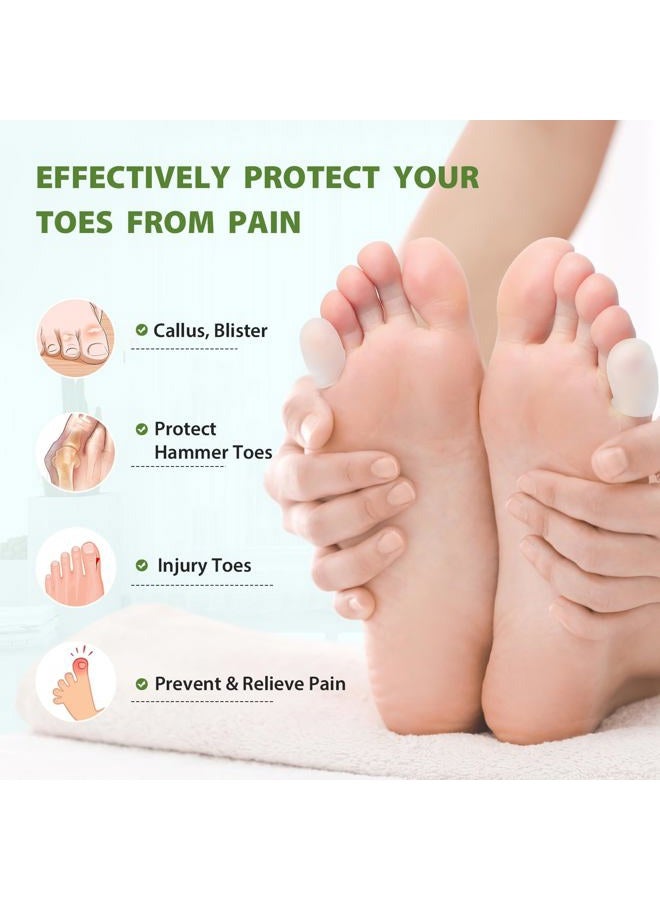 Bukihome Gel Pinky Toe Sleeves Toe Protectors - 8 Pack Silicone Toe Caps with Aloe Vera Extract - Toe Protections Cushions for Women & Men - Protect Corns, Blister - Small - Image 5