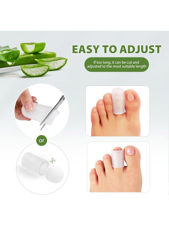 Bukihome Gel Pinky Toe Sleeves Toe Protectors - 8 Pack Silicone Toe Caps with Aloe Vera Extract - Toe Protections Cushions for Women & Men - Protect Corns, Blister - Small - Image 3