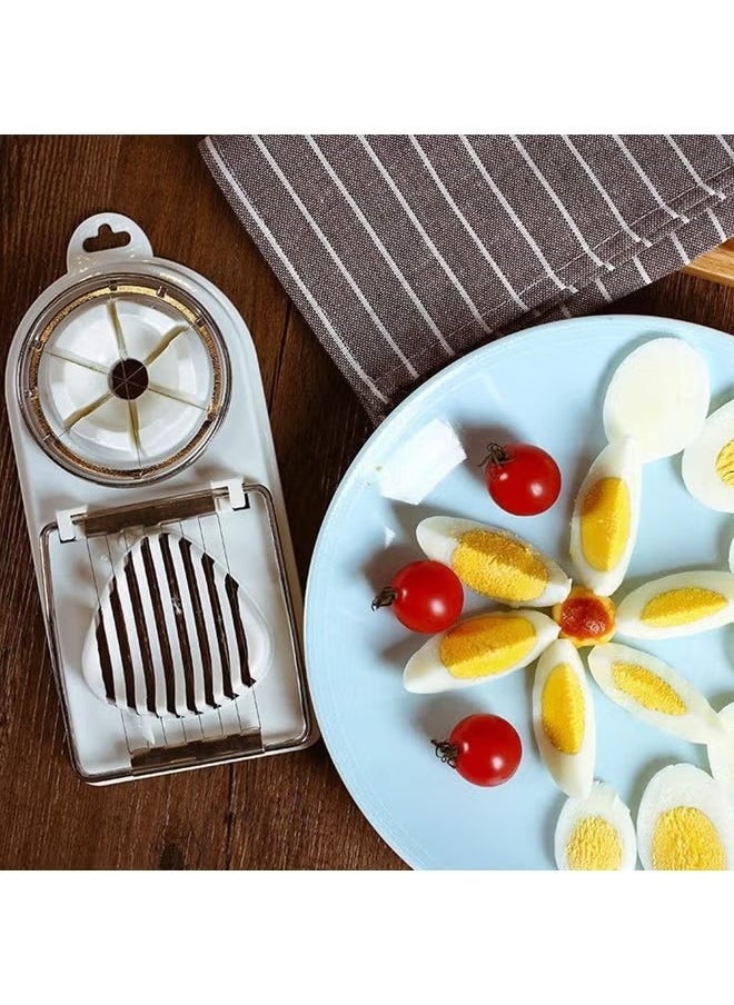 Generic - 2-in-1 Corded Egg Slicer With Stainless Steel Wire for Boiled Eggs 2-in-1 Egg Slicer for Strawberries Kiwis and Sausages - Image 1