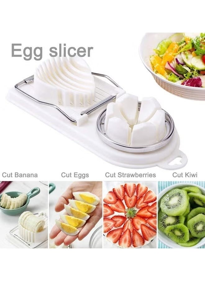 Generic - 2-in-1 Corded Egg Slicer With Stainless Steel Wire for Boiled Eggs 2-in-1 Egg Slicer for Strawberries Kiwis and Sausages - Image 1