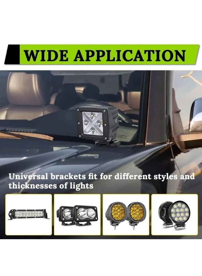 Universal Adjustable Hood Light Mounting Bracket No Drill Aluminum Alloy Clip For Off Road Truck SUV Black - Image 4