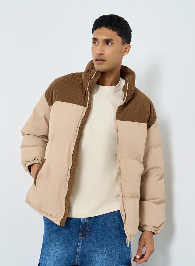 Styli Men Oversized Zip Up Quilted Puffer Jackets - Image 1