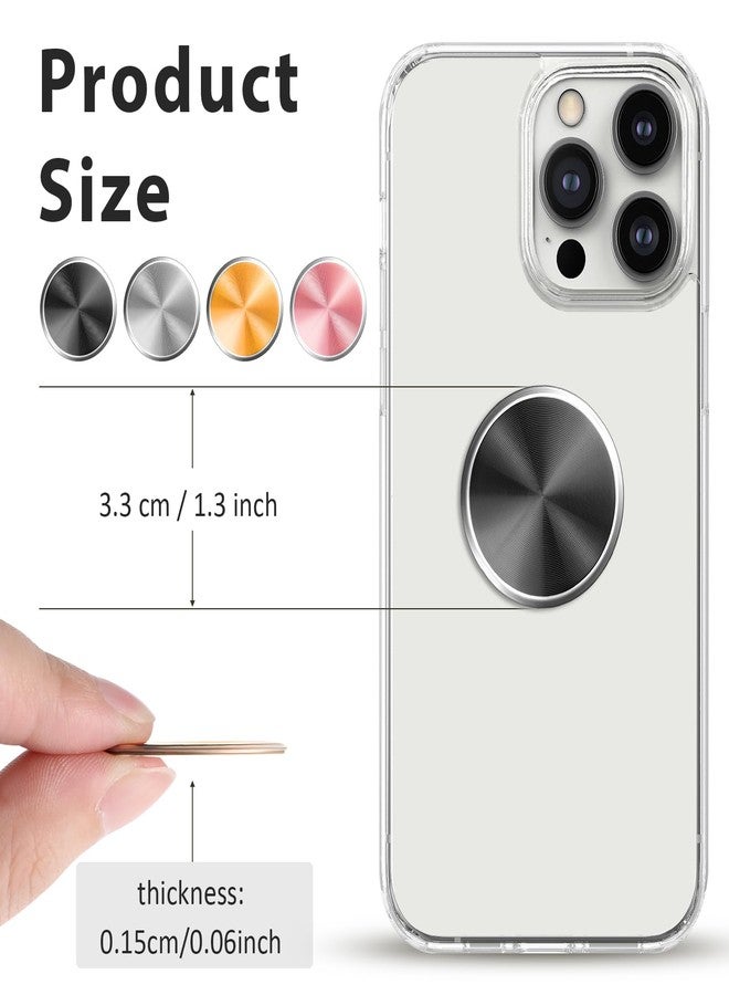 JIYIN Mount Metal Plates for Magnetic Phone Holder, 4 Pack Replacement Circular Patch of Magnetic Cell Phone Mount, Universal Round Metal Disc with Self-Adhesive Sticker for Mobile Phones(4 Colors) - Image 2