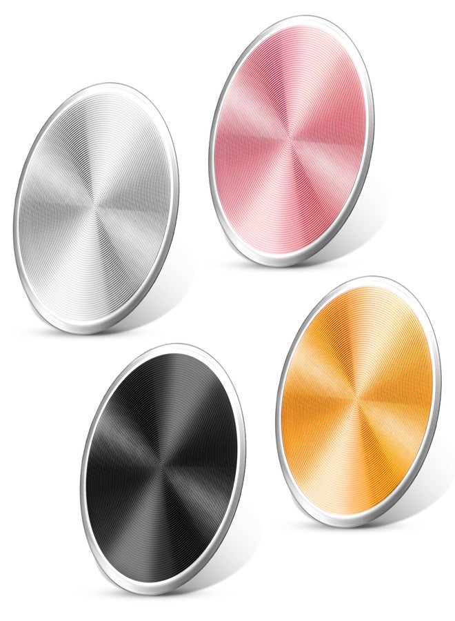 JIYIN Mount Metal Plates for Magnetic Phone Holder, 4 Pack Replacement Circular Patch of Magnetic Cell Phone Mount, Universal Round Metal Disc with Self-Adhesive Sticker for Mobile Phones(4 Colors) - Image 1