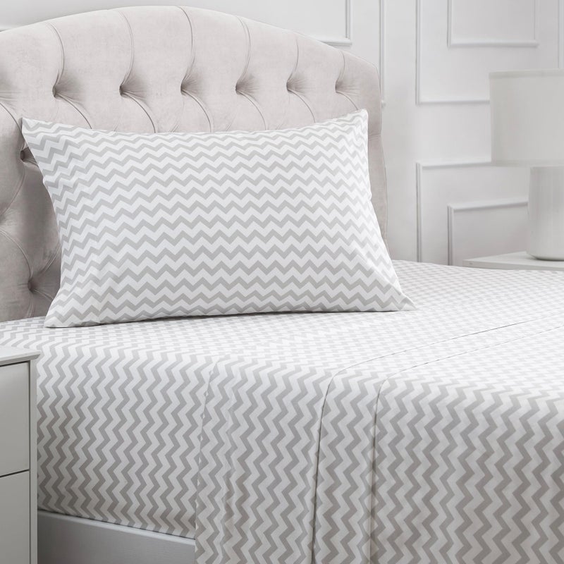 Mellanni Twin XL Sheets Set  3 PC Iconic Collection Bedding  Hotel Luxury Extra Soft Cooling Bed Sheets  Wrinkle Fade Stain Resistant Twin Extra Long Chevron Gray