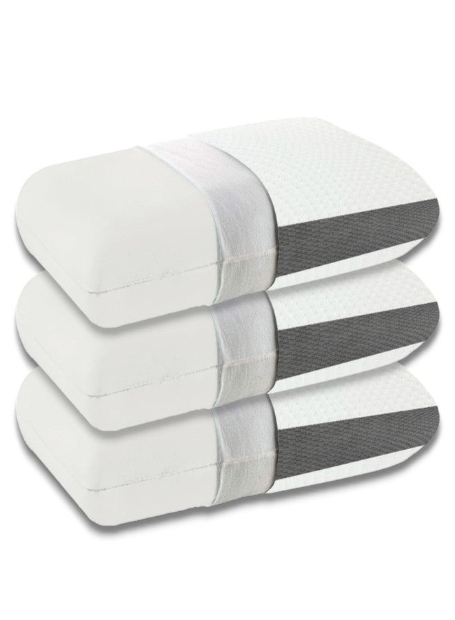 CUSHIO Orthopedic Memory Foam Pillow | Size 24"x16"x 3" (Set of 3) Cervical Pillow | Neck & Shoulder Pain Relief | Ultimate Comfort for Restful Sleep (White & Grey) - Image 1