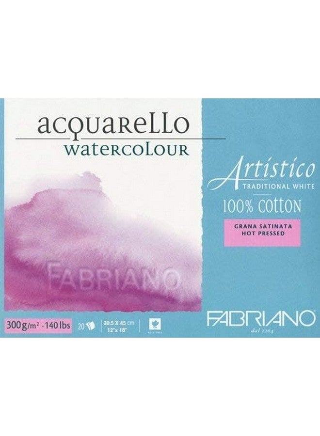 فابريانو كتل ألوان مائية بيضاء تقليدية من فابريانو أرتيستيكو مضغوطة بالحرارة 300 جرام لكل متر مربع 30.5 × 45 سم - Image 2